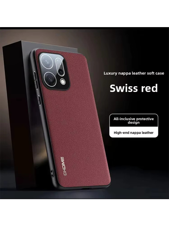 Business Nappa-Textur Handyhülle für OPPO Reno 15 Pro, Find X9 Ultra, X9 Pro, A6 Pro, A5 5G mit Linsenschutz-Abdeckung in Schwarz oder Rot - Bild 3