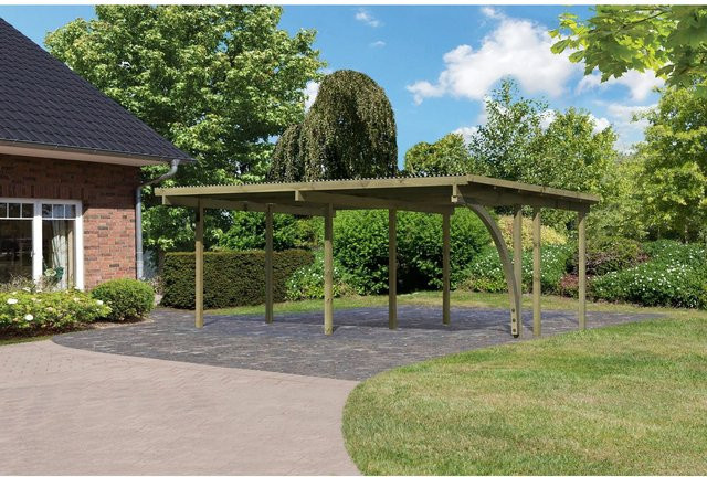 Doppelcarport Eco Karibu mit einem Einfahrtsbogen, B/T: 527 x 387 cm - Bild 1