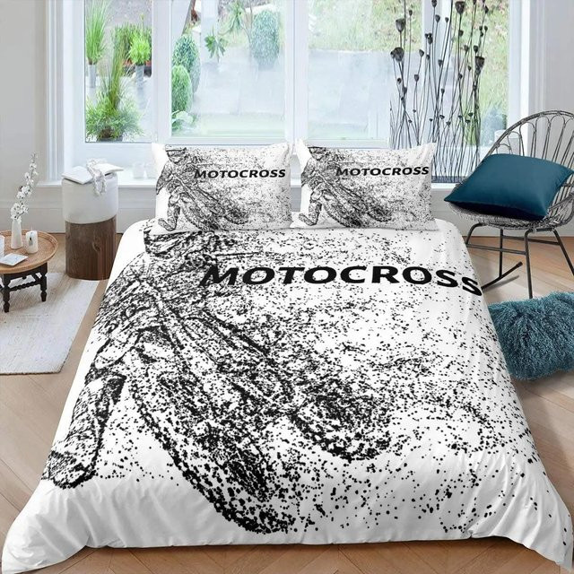 3D Motorrad Bettwäscheset Your Warm Home in Silber, bestehend aus Bettbezug und Kissenbezügen, B/H: 200 x 200 cm, Kissen: 50 x 70 cm - Bild 1