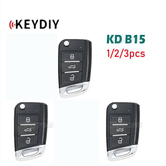 Keydiy B15 Universal-Fernschlüssel mit 3 Tasten für Volkswagen in Schwarz für KD900 KD-X2 KD Mini Schlüsselprogrammierer - Bild 1