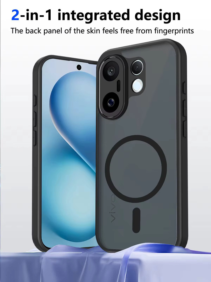 Vivo X200 FE Silikon-Handyhülle mit MagSafe, stoßfeste transparente Airbag-Schutzhülle mit harter Rückseite - Bild 7