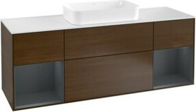 V&B Waschtischunterschrank Finion mit Wandbeleuchtung in Weiß, B: 160 cm, T: 50,1 cm, H: 50,1 cm - Bild 1