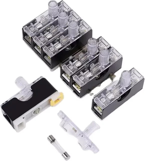 FS101 Sicherungshalter für DIN-Schiene mit Warnleuchte, 6x30mm, 10A, Schwarz - Bild 1