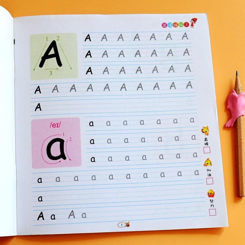 Yiran Toy ABC Englisch Lernheft zum Buchstaben-Schreiben und Zeichnen für Kinder von 3-6 Jahren, Mehrfarbig - Bild 1