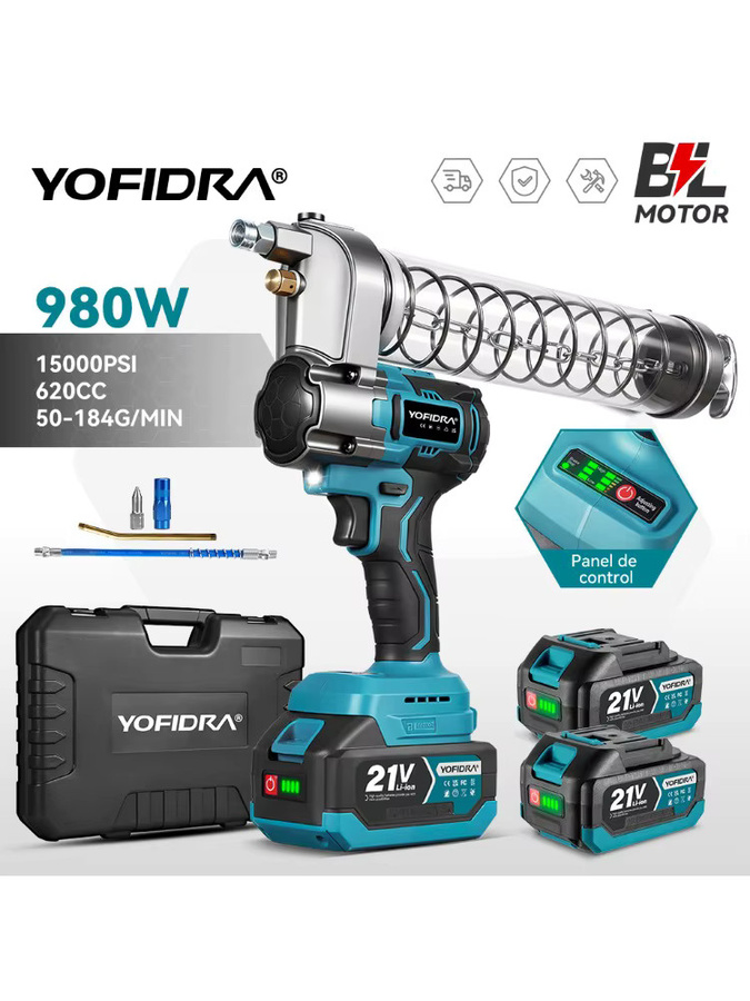 Yofidra Elektrische Fettpresse Hochdruck-Schmieröleinspritzmaschine 15000PSI 103Mpa für Makita-Akku - Bild 6