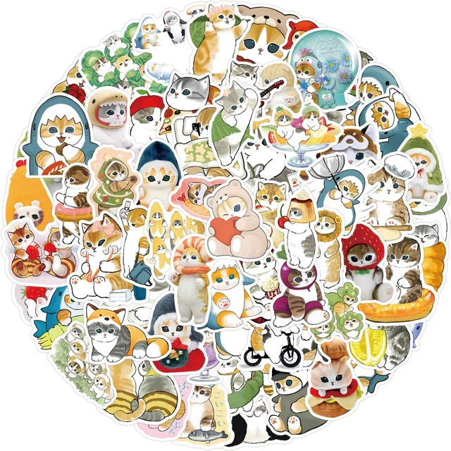 GOGOTU Mofusand Kawaii Katze Aufkleber, 110-teiliges Set - Bild 1