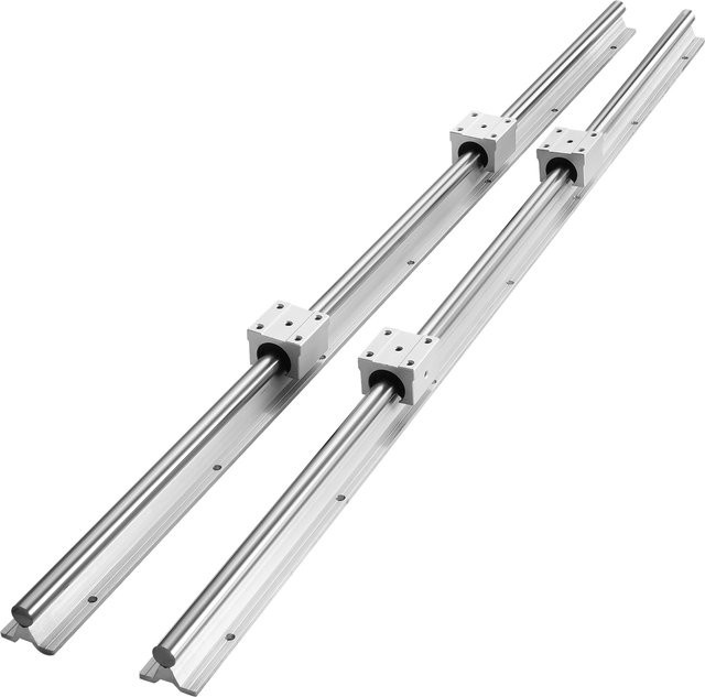 SucceBuy Lineare Geleiderails Set mit 4 UU Lagerblöcken für CNC und DIY Projekte, Farbe: Silber - Bild 1