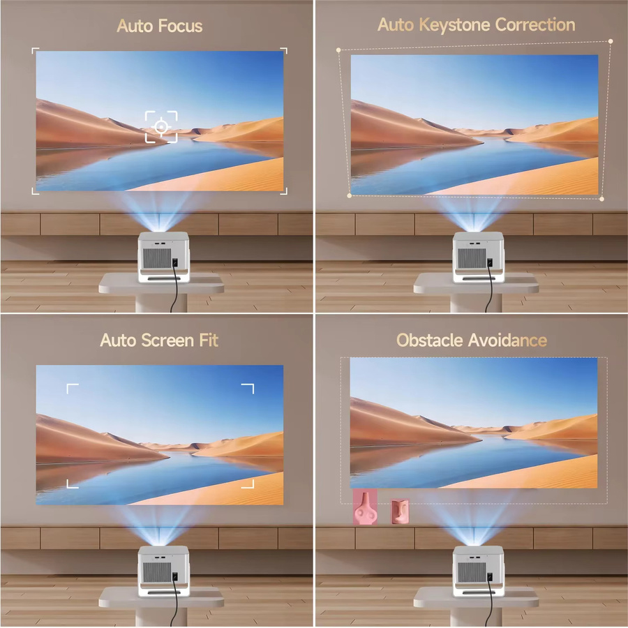 Magcubic HY350Max Tragbarer Projektor mit Android 14, Autofokus, 4K Unterstützung, 900 ANSI Lumen, Full HD 1080P, Wifi 6 und Bluetooth 5.4 in Weiß - Bild 6