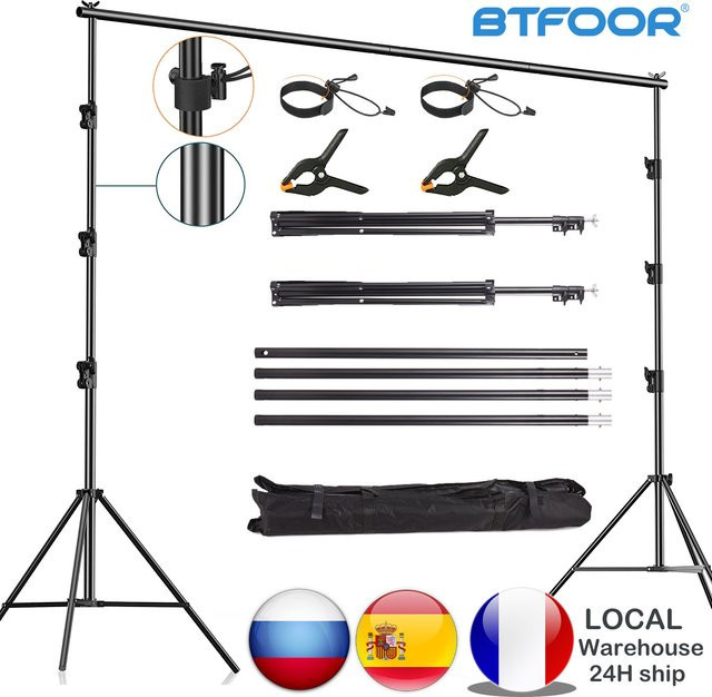 BTFOOR Fotostudio Hintergrund Support System mit Chromakey Green Screen und Rahmen in Grün und Schwarz - Bild 1