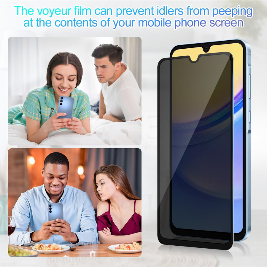 5 Stück Sichtschutz-Schutzglas aus gehärtetem Glas für Samsung Galaxy A17 A16 A26 A56 A36 A54 A55 A34 A25 A14 A15 A52S A53 S20 S21 S23 S24 S25 FE in Schwarz - Bild 6