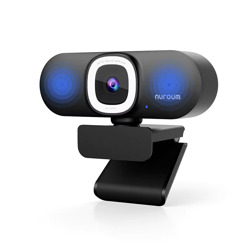 NUROUM V32AFL 4K UHD Webcam mit Mikrofon, Autofokus, Auto-Framing und Ringlicht in Schwarz für PC, Laptop und Desktop via USB - Bild 8