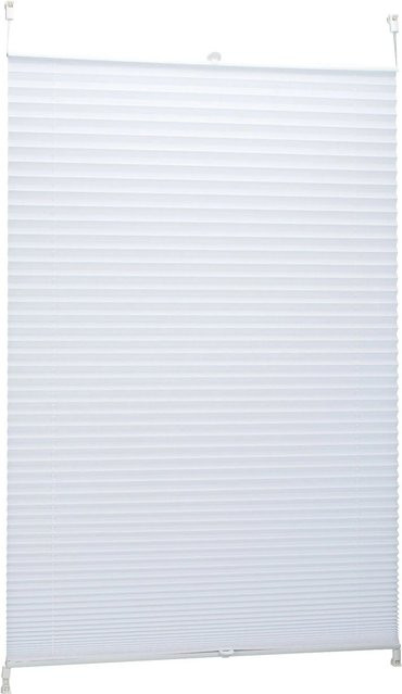 Relaxdays Plissee Rollo Weiß Halbtransparent aus Polyester ohne Bohren B: 90 cm, H: 210 cm - Bild 1