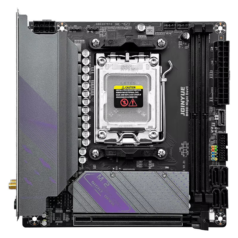 JGINYUE B650i Night Devil AM5 Mini-ITX Motherboard in Schwarz mit Unterstützung für AMD Ryzen 7000 Serie CPUs und DDR5 Dual-Channel RAM - Bild 5