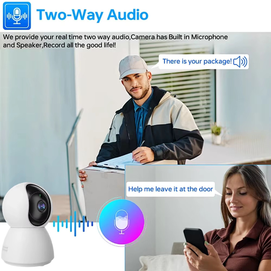 NINIVISION 5MP Smartlife WLAN-Überwachungskamera mit 360 Grad PTZ, Auto-Tracking und Nachtsicht, Weiß - Bild 3