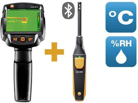 Testo 871s Baudiagnose-Set Wärmebildkamera in Schwarz mit Messbereich von -30 bis +650°C und 240 x 180 Pixeln - Bild 1