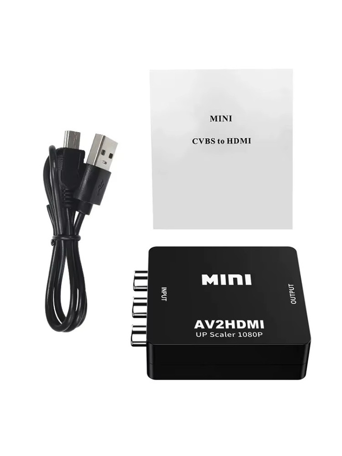 RCA zu HDMI Konverter AV zu HDMI Adapter für 1080P Full HD in Schwarz mit USB-Ladekabel unterstützt PAL und NTSC - Bild 6