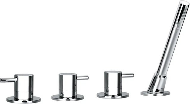 Ottofond Wannenrandarmatur U10000 aus Messing in Chrom Silber mit Brausefunktion und ausziehbarem Auslauf - Bild 1