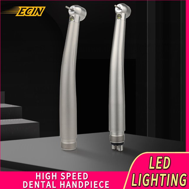 WJ Medical LED Dental Handstück High Speed mit Push Button, 3-Wasser-Spray und Keramiklager in Silber - Bild 1