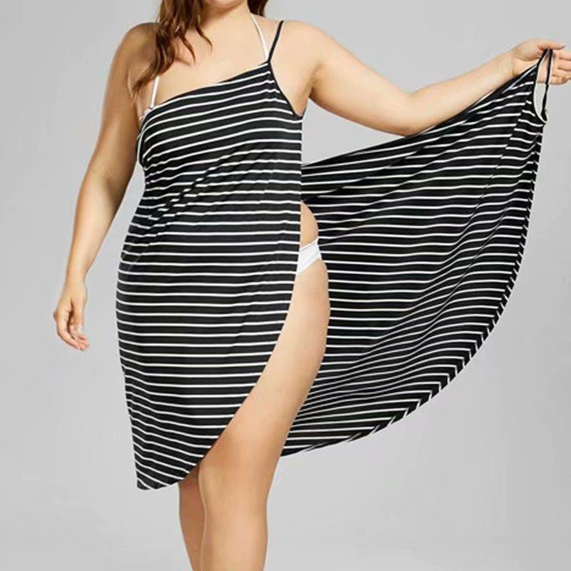Schnell trocknendes Damen Handtuchkleid für Strand, Spa und Bad in Schwarz - Bild 4