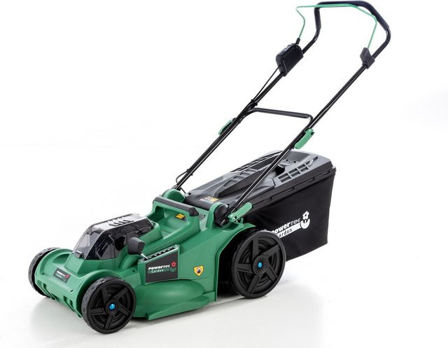 Powertec Akku-Rasenmäher PG-BPM430 mit 2x 20 V Akkus und 4,5A Doppelschnellladegerät sowie Mulchkeil - Bild 1