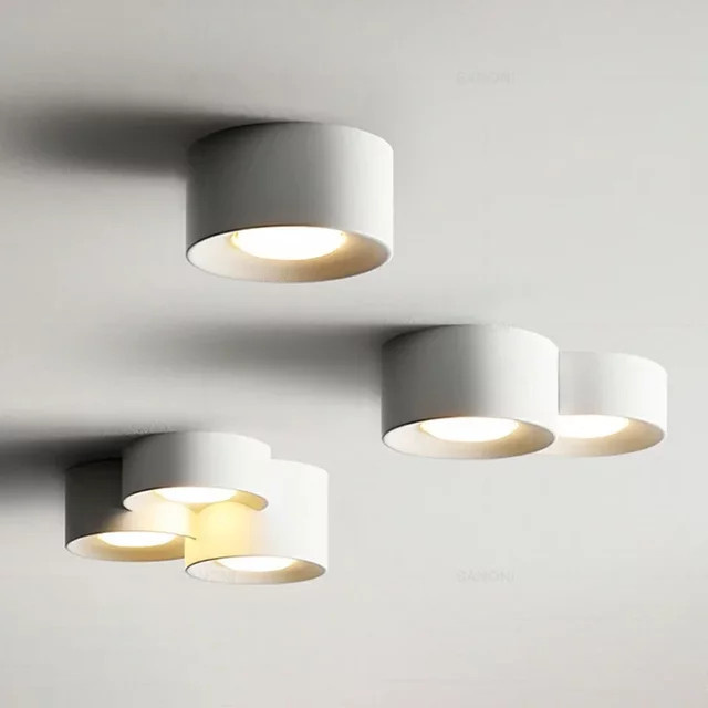 Sanoni LED-Deckenleuchte in Weiß, minimalistischer zylindrischer Deckenstrahler für Schlafzimmer und Flur - Bild 1