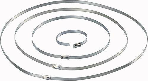 TRU Components Kabelbinder Silber 201mm x 4,60mm 10 Stück - Bild 1