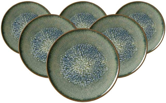 Ritzenhoff & Breker Dessertteller Verde aus Keramik, 6er Set, Durchmesser: 20,5 cm, Farben: Green, Turquoise, Sand - Bild 1