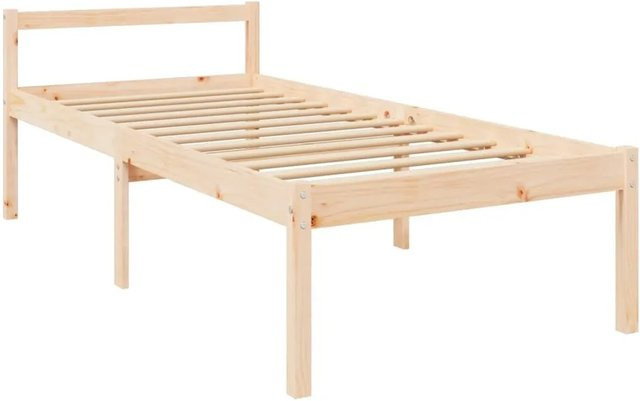 vidaXL Seniorenbett aus Massivholz Kiefer in Braun und Beige, B/T/H: 90 x 190 x 100 cm (ca.) - Bild 1