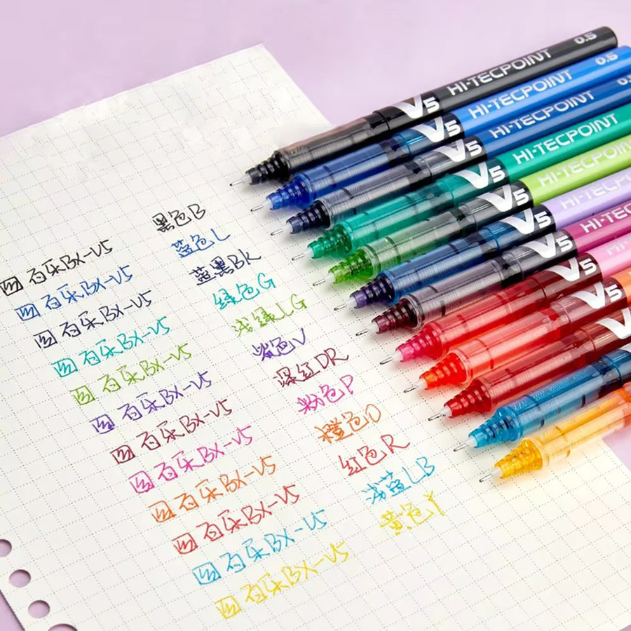 PILOT Gel-Stifte BX-V5 Set mit 0,5 mm Nadelspitze, 3er Pack, Farben: Blau, Schwarz und Mehrfarbig - Bild 2