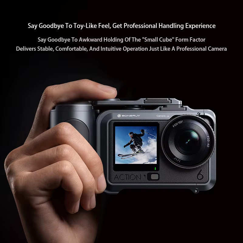 DJI Osmo Action 6 Aluminium Kamerakäfig mit magnetischer Halterung und modularem Gehäuse in Schwarz - Bild 2