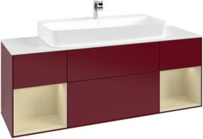V&B Waschtischunterschrank Finion mit Regalsystem in Grau lackiert, B/T/H: 160 x 60,3 x 50,1 cm - Bild 1