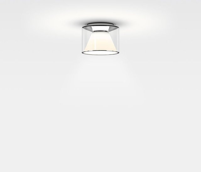 Serien Lighting Drum Ceiling S LED-Deckenleuchte aus Glas in Transparent und Silber mit warmweißem Licht (3000K) - Bild 1