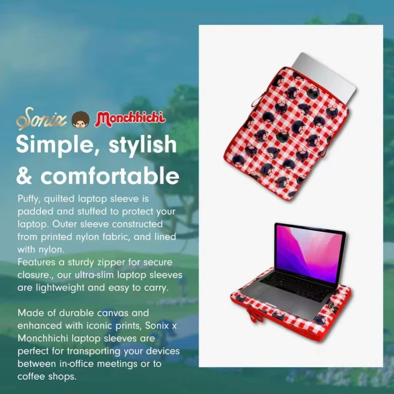 Munchki Red Grid wasserdichte tragbare Outdoor-Aufbewahrungstasche für Laptops und iPads in Rot - Bild 3
