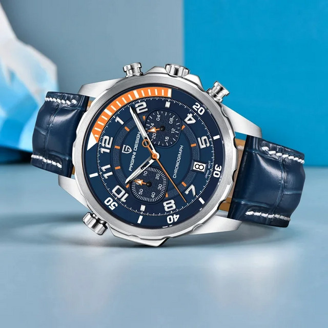 PAGANI DESIGN Chronograph, Quarz, Leder, Saphirglas, Herren - Bild 1