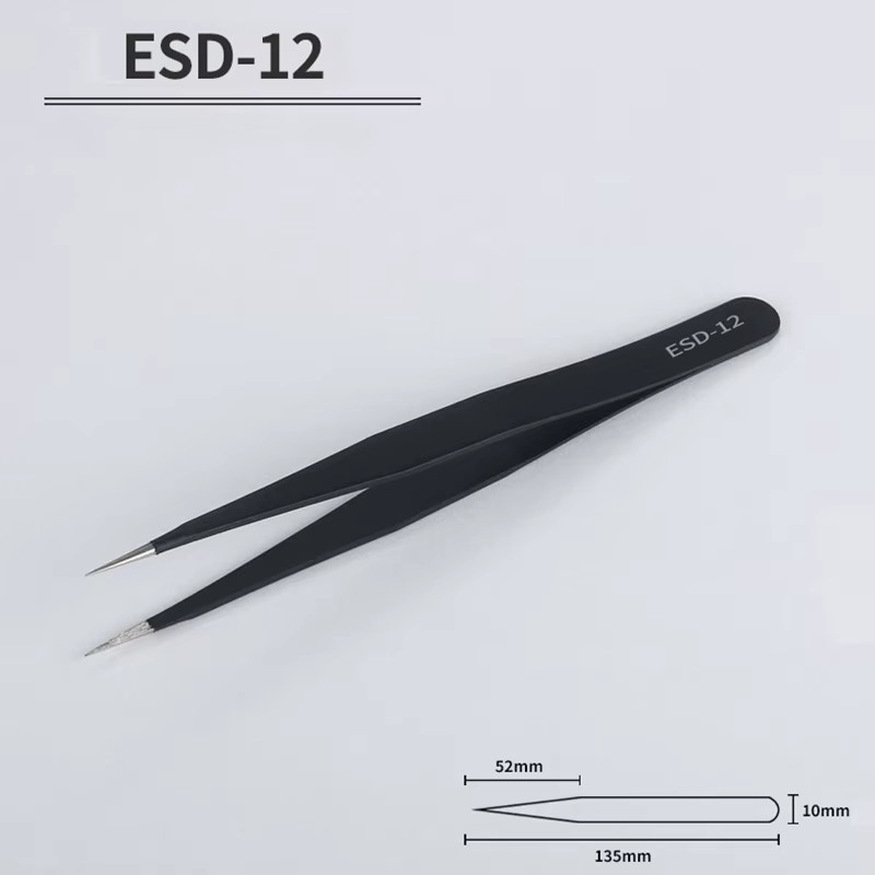 Popolle Edelstahl-ESD-Spitzpinzette für präzise Elektronik-Demontage und Wartung - Bild 3