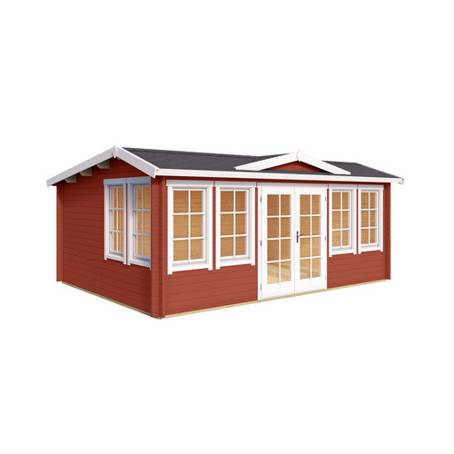Lasita Blockbohlenhaus Balmoral Gartenhaus mit Satteldach in Schwedenrot, B/T/H: 530 x 380 x 239 cm - Bild 3