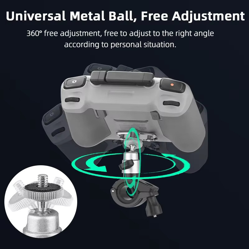 DJI Fahrradhalterung für DJI Mini 4 Pro, Air 3 und Mini 3 Pro Fernbedienung mit DJI RC und RC 2 Clip Zubehör - Bild 2