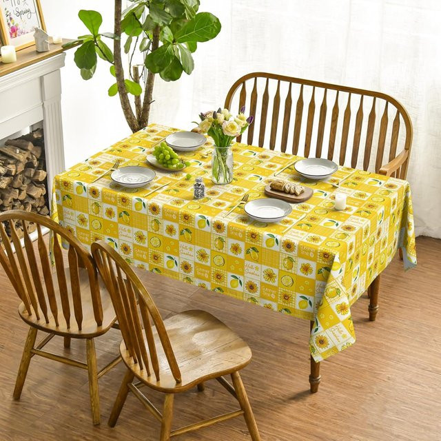 Rechteckige Tischdecke von JMG Household Supplies mit Zitronen- und Sonnenblumenmuster in Gelb, B/B: 90 x 140 cm - Bild 1