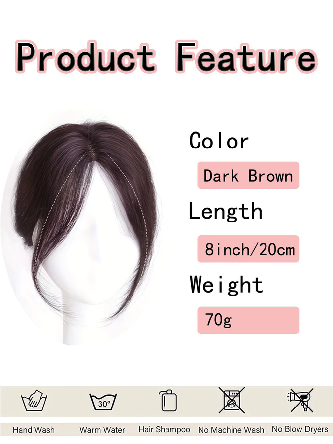 Clip-in-Extensions Haar-Pony, synthetische seitliche Fransen, Damen - Bild 4