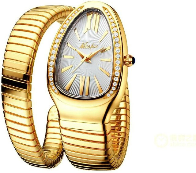 MISSFOX Armbanduhr, Quarz, Edelstahl, Diamant, Damen, Gold/Weiß - Bild 1