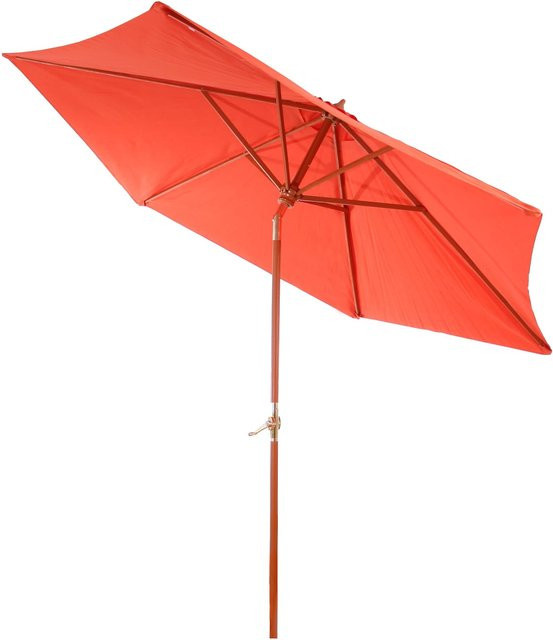 MCW Sonnenschirm Lissabon aus Hartholz mit Polyesterbespannung, Durchmesser: 300 cm, Farbe: Terracotta - Bild 1