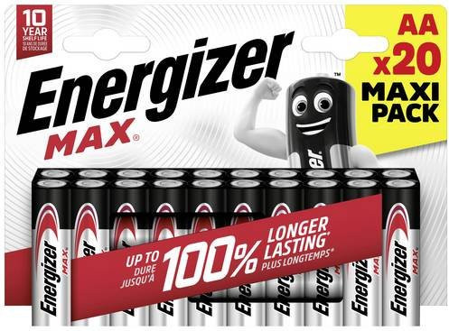 Energizer Max AA Alkaline Batterien 1,5V 20er Packung - Bild 1