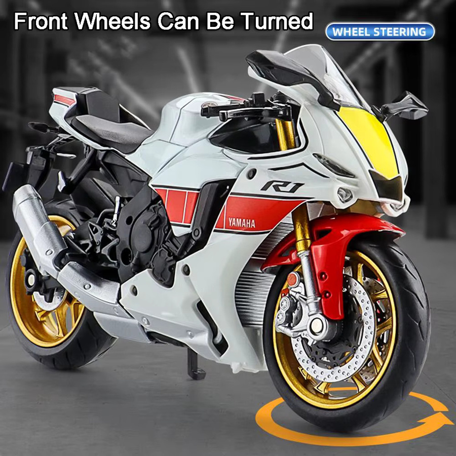 MAKEDA YZF-R1M NIJIA ZX6R Modell Motorrad, Maßstab 1:12, Metall, Grün - Bild 2