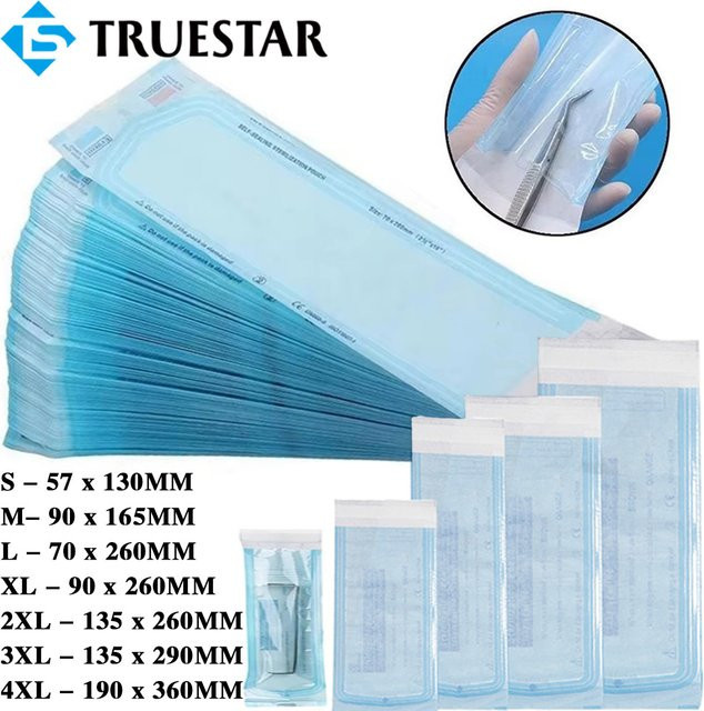 TRUE STAR Einweg-Sterilisationsbeutel, transparent, 7 Größen - Bild 1