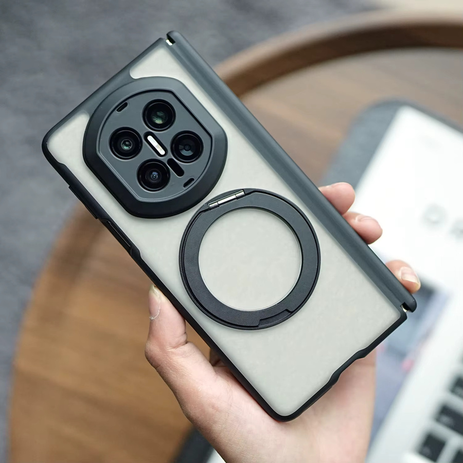 Matte transparente magnetische Handyhülle für Huawei Mate X7 X6 X5 X3 mit Magsafe Metall-Drehständer und Linsenschutz - Bild 5