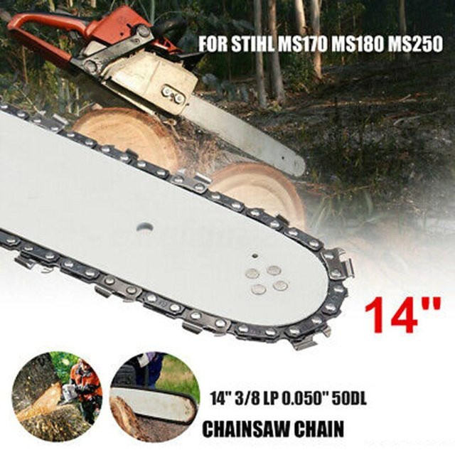 Stihl Ersatz Kettensägenkette 14 Zoll 3/8 LP 50DL in Silber für MS180 MS230 MS250 - Bild 1