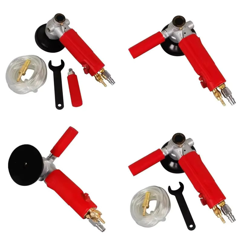 Roter 4-Zoll Pneumatischer Nasspolierer mit Wasserinjektion für Polier- und Schleifarbeiten (Durchmesser: 10,16 cm) - Bild 3