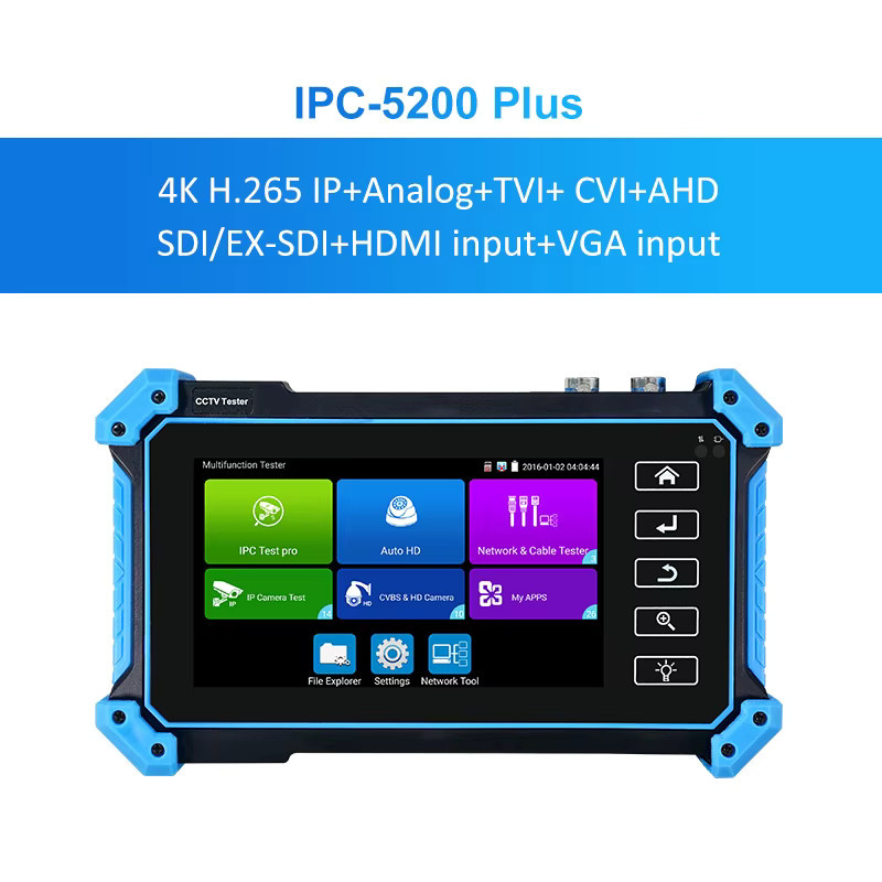 WANGLU IPC-5200 Plus 6 in 1 IP-Kameratester mit 5,4 Zoll Display für IP, CVI, TVI, AHD, SDI und Analog sowie 4K HD Eingang - Bild 4