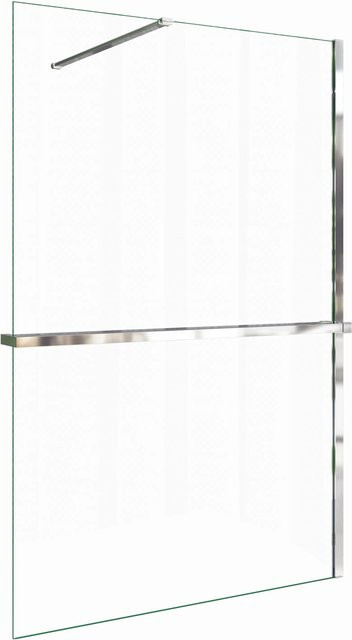 AICA Walk In Duschwand aus ESG-Glas mit Stabilisator und Duschregal, Farbe: Transparent, B: 140 cm, H: 200 cm - Bild 1