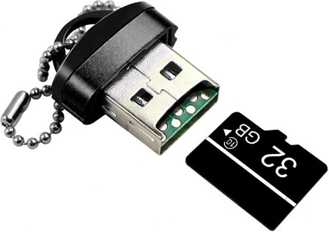 GSMnet USB-Kartenleser OEM CR01 für microSD, USB-A, Schwarz - Bild 1